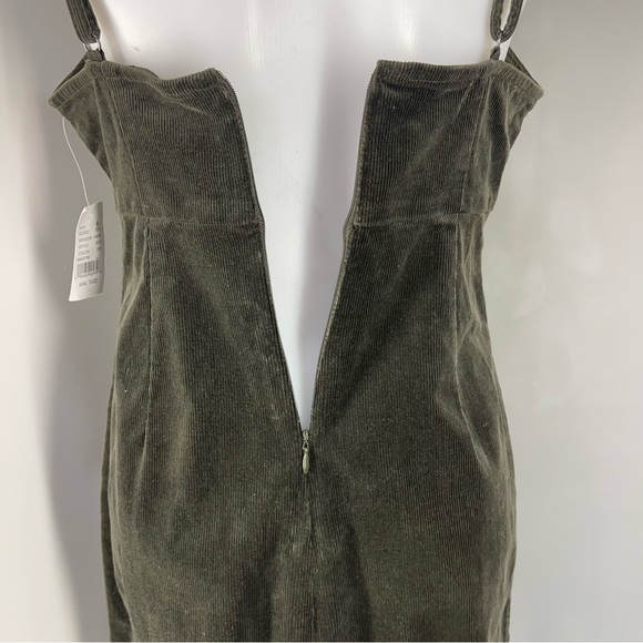 NWT Pacsun Elegant Olive Green Corduroy Dress size Small - Picture 5 of 12